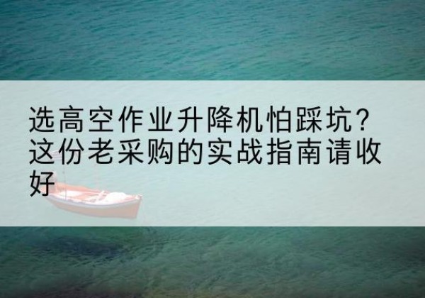 淮南高空作业升降机厂家推荐-选高空作业升降机怕踩坑？这份老采购的实战指南请收好