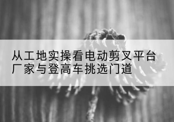 淮南电动剪叉升降平台厂家-从工地实操看电动剪叉平台厂家与登高车挑选门道